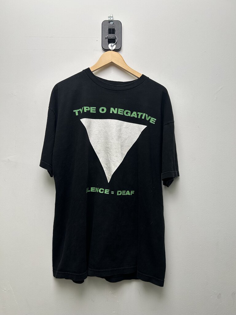 1999 Type O Negative Green White Triangle Silence Black Tee sz.XL