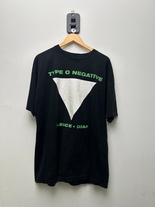 1999 Type O Negative Green White Triangle Silence Black Tee sz.XL