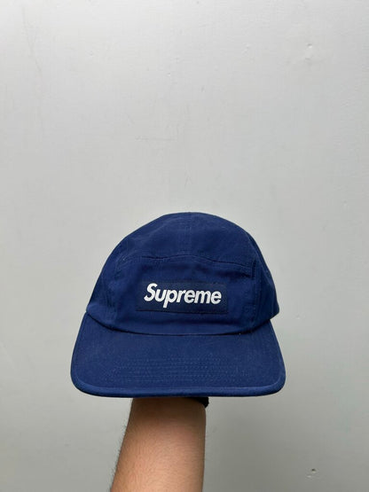 Preowned Supreme Navy Bogo Camp Cap