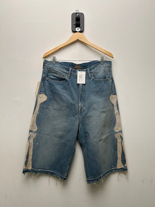 New Kapita Lightwash Bone Shorts Size 38