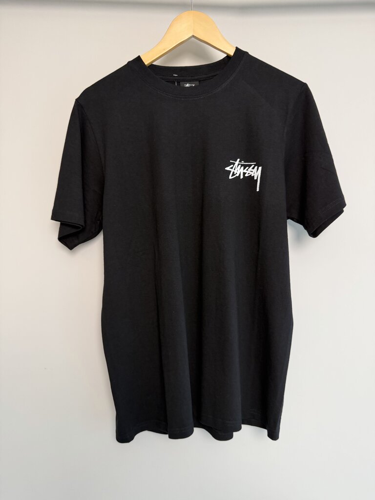 New Stussy Flower Logo Black Tee size S