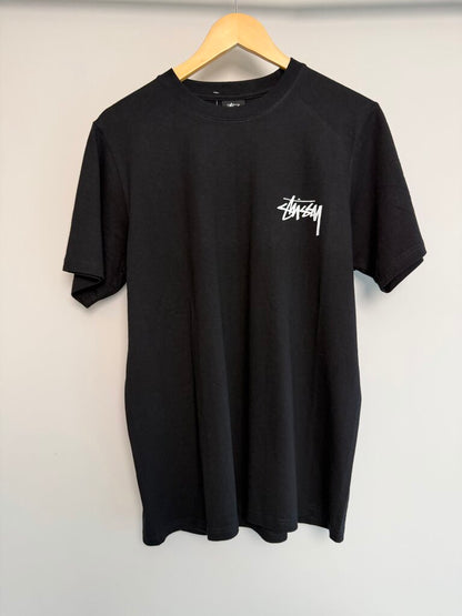 New Stussy Flower Logo Black Tee size S