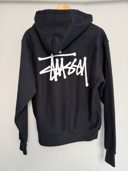 New Stussy Black Spell Out Hoodie size L