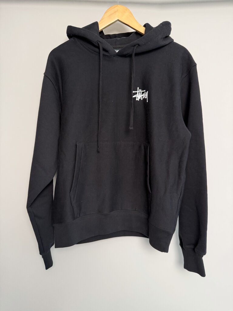 New Stussy Black Spell Out Hoodie size L