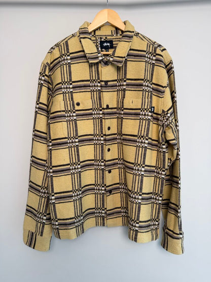 New Stussy Yellow Flannel size XL
