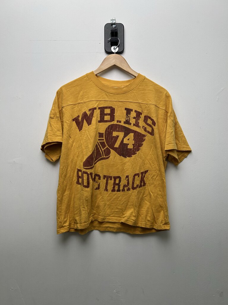 Preowned 74iswar Track yellow Tee Size Medium