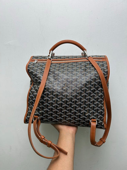 Preowned Goyard Black Brown Saint Leger Bookbag