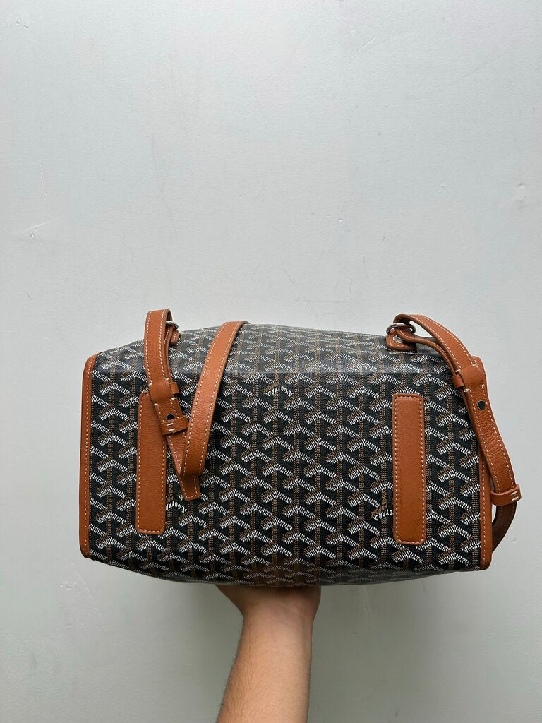 Preowned Goyard Black Brown Saint Leger Bookbag