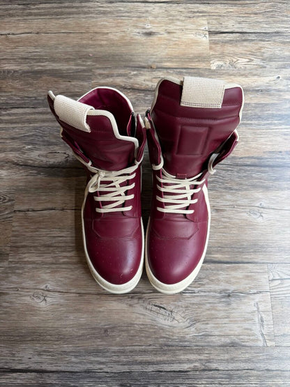 Preowned Rick Owens Burgundy Geobasket Size 47 (No Box)