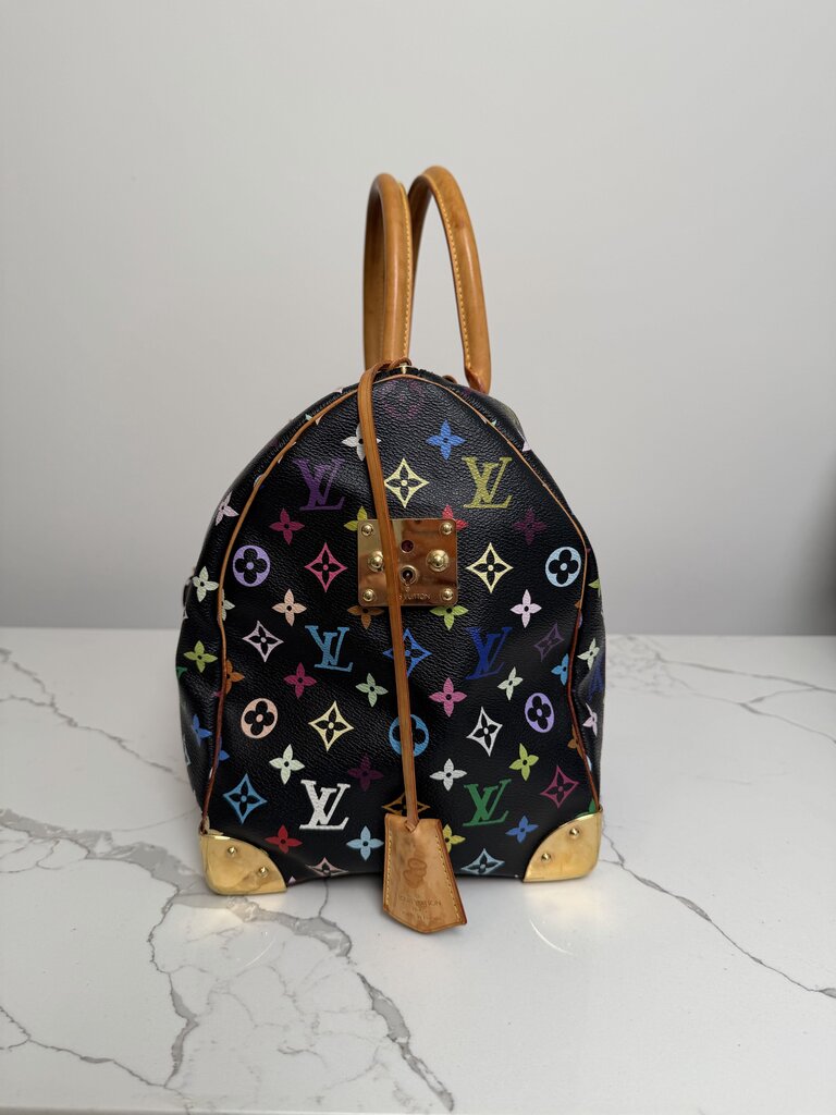 Preowned Louis Vuitton Murakami Keepall 45 Black Mutli Color