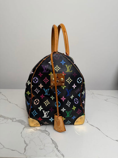 Preowned Louis Vuitton Murakami Keepall 45 Black Mutli Color