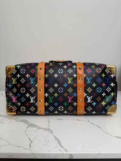Preowned Louis Vuitton Murakami Keepall 45 Black Mutli Color
