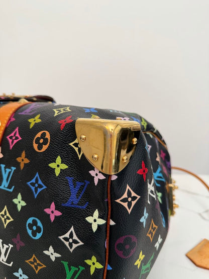 Preowned Louis Vuitton Murakami Keepall 45 Black Mutli Color