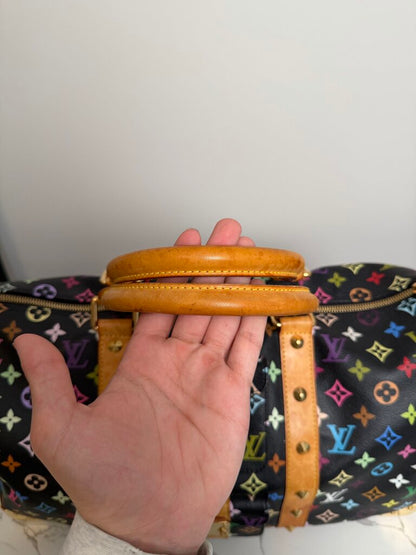 Preowned Louis Vuitton Murakami Keepall 45 Black Mutli Color