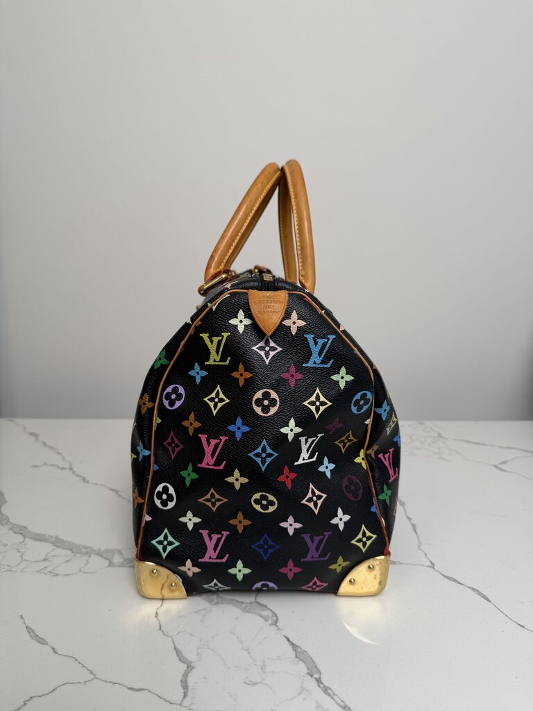 Preowned Louis Vuitton Murakami Keepall 45 Black Mutli Color