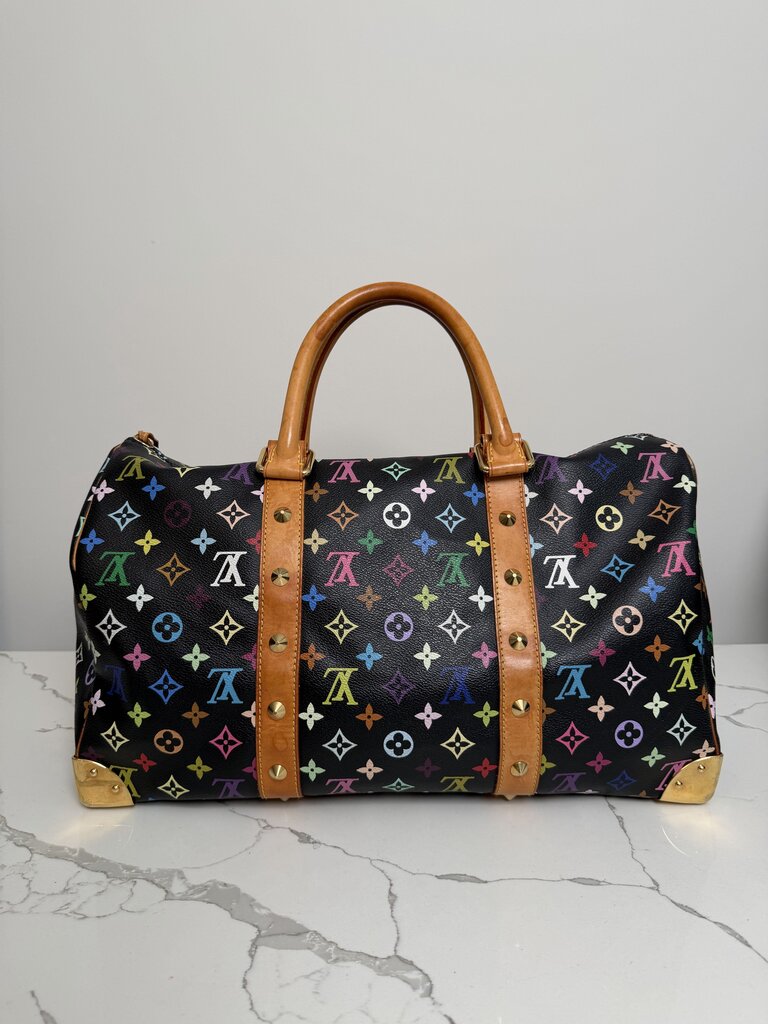 Preowned Louis Vuitton Murakami Keepall 45 Black Mutli Color