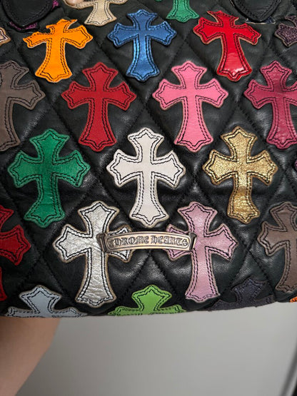 Preowned Chrome Heart Multi Color Patch Tote