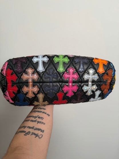 Preowned Chrome Heart Multi Color Patch Tote