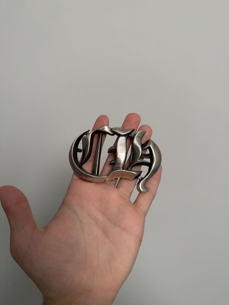 Preowned Chrome Heart CH Cut Out Buckle XL