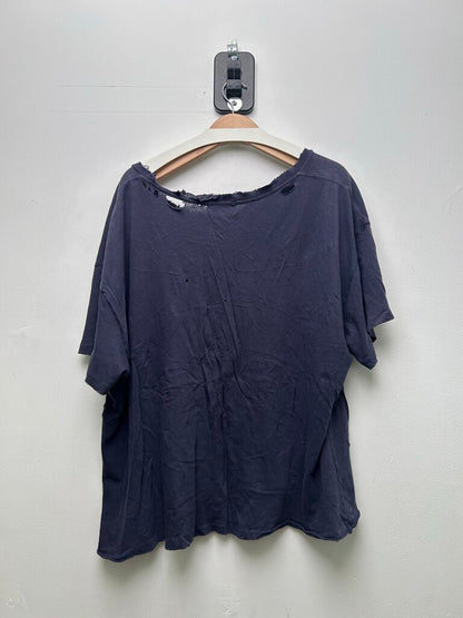 Preowned ERD Navy Distressed Spellout Tee SzXXL
