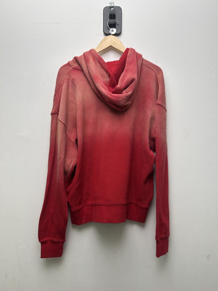 New 74iswar Red Faded Waffle Knit Zip Size Medium
