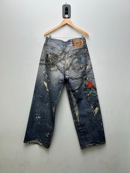 Preowned Acne Denim AOP Paint Splatter sz.48