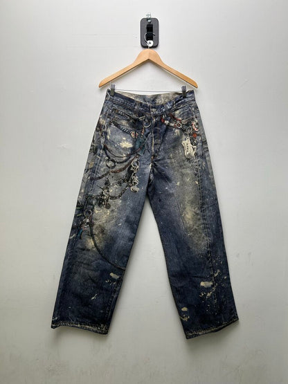 Preowned Acne Denim AOP Paint Splatter sz.48