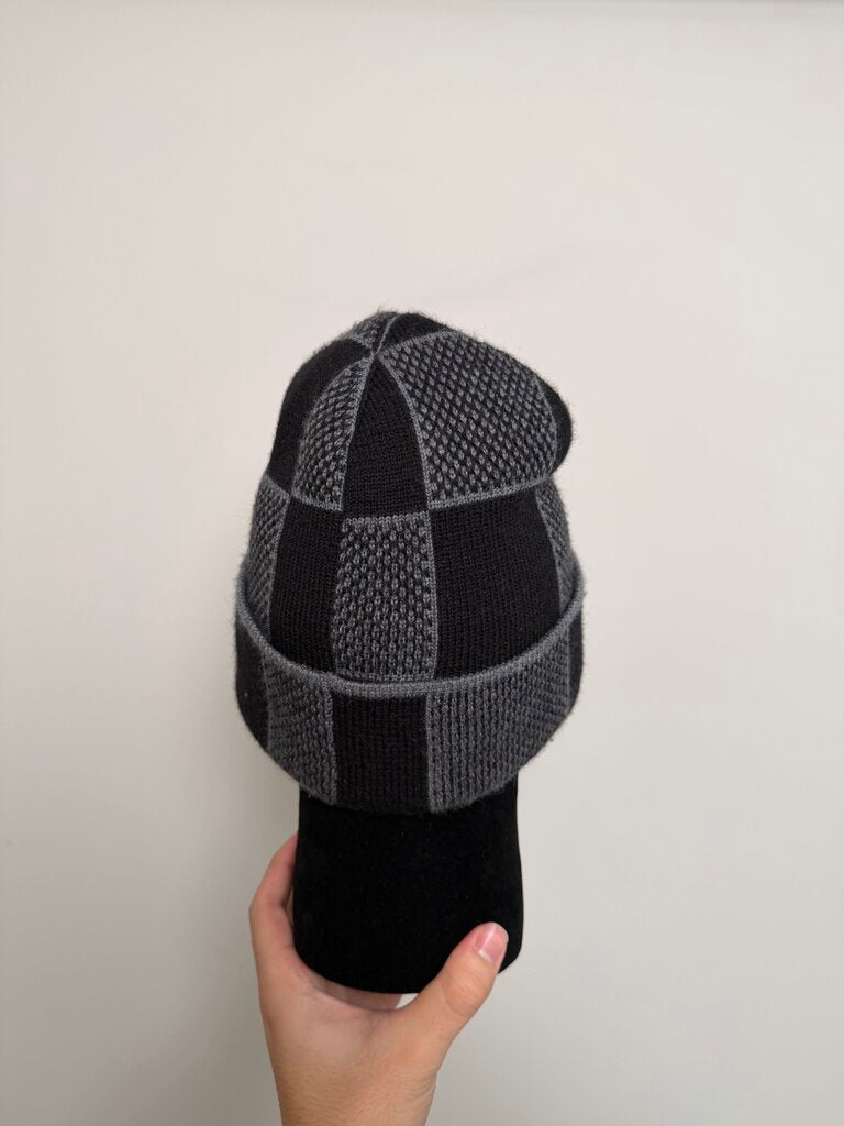 Preowned Louis Vuitton Damier Black Grey Beanie