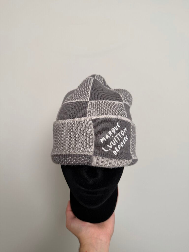 Prewoned Louis Vuitton Damier Grey Beanie