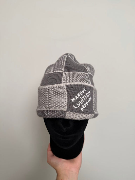 Prewoned Louis Vuitton Damier Grey Beanie
