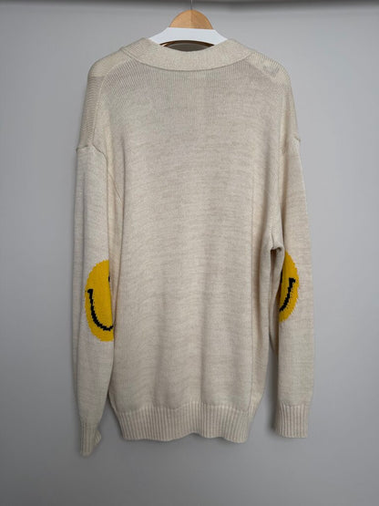 Preowned Kapital Smiley Elbow Cream Cardigan size XL