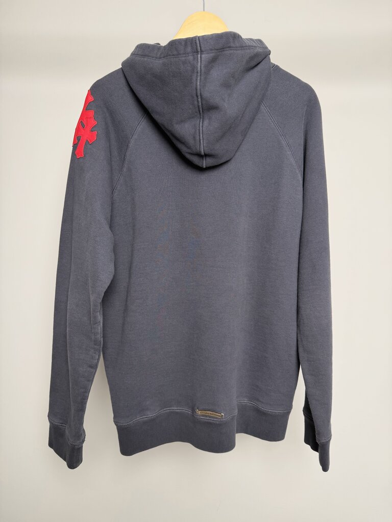 Preowned Chrome Heart Paper Jam Navy Red Hoodie size large