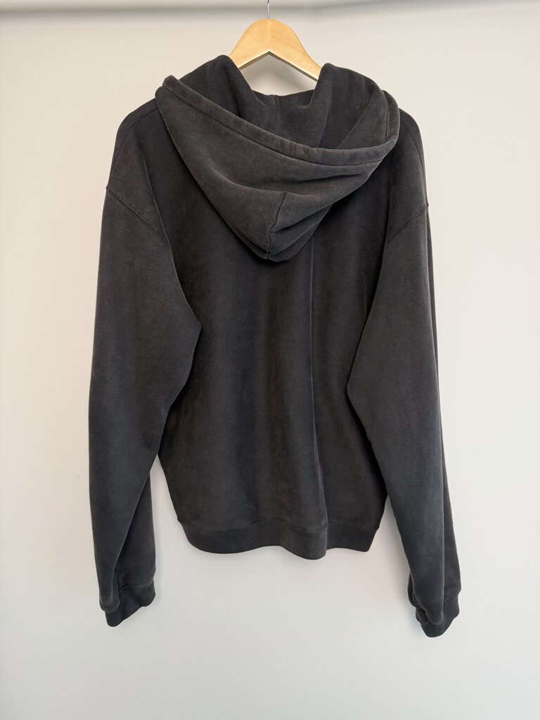 Preowned Stussy Black Grey Zip Up Hoodie size M