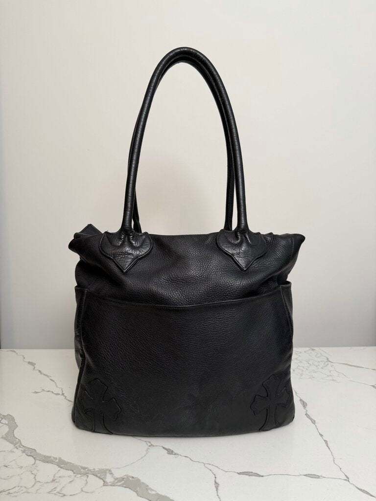 Preowned Chrome Heart Black Cross Tote Bag