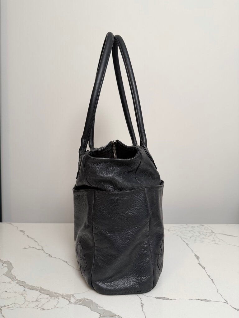 Preowned Chrome Heart Black Cross Tote Bag