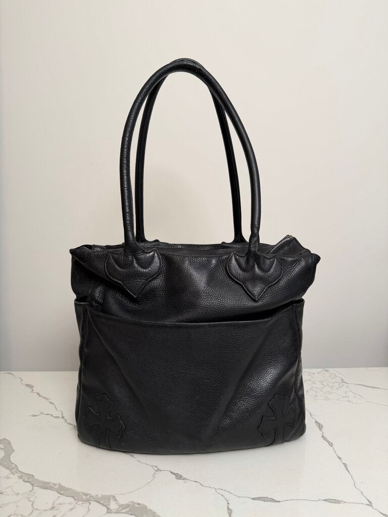 Preowned Chrome Heart Black Cross Tote Bag