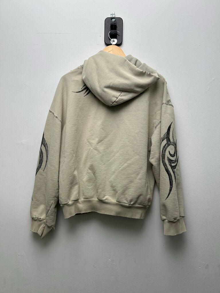Preowned Balenciaga Tribal Cream Zip Size Medium