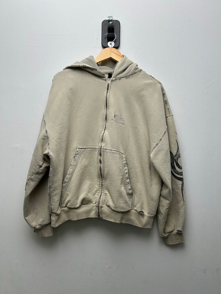 Preowned Balenciaga Tribal Cream Zip Size Medium