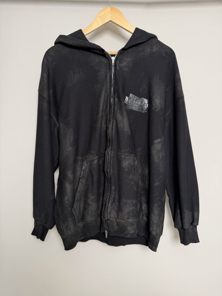 Prewoned Balenciaga Presidential Tape Mud Zip Up Hoodie size M
