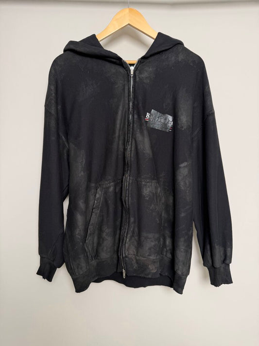 Prewoned Balenciaga Presidential Tape Mud Zip Up Hoodie size M