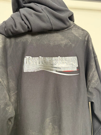 Prewoned Balenciaga Presidential Tape Mud Zip Up Hoodie size M