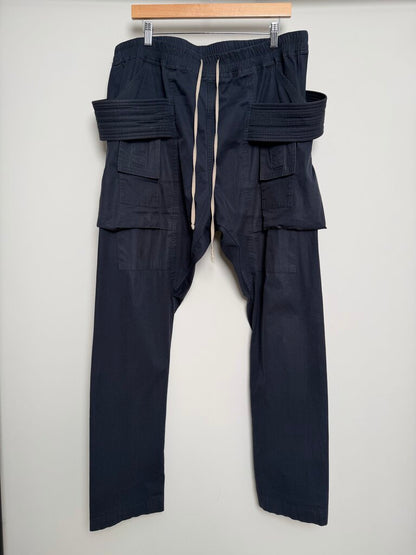Preowned Rick Owens Creatch Navy Cargo Pants size 3XL