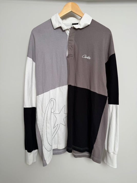 Prewoned Cortiez Grey White Black Color Block Polo size L