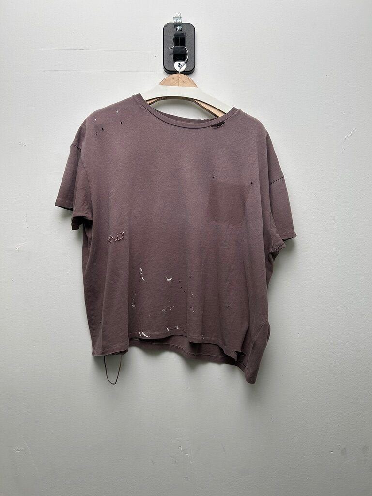 New Paly Blank Mauve Paint Tee Sz.Small