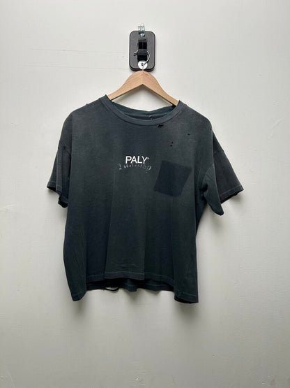 New Paly Washed Pocket White Logo Tee Sz.Small