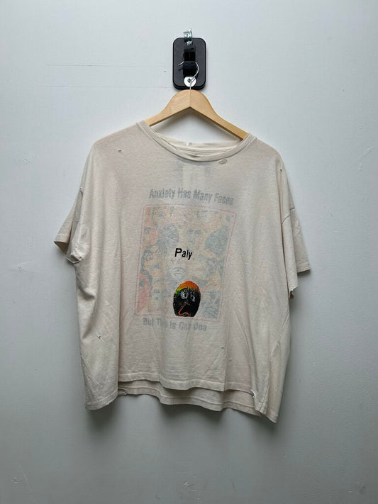 New Paly White Anxiety Tee Sz.Medium