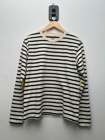 Preowned Kapital Black White Stripe Smiley Long Sleeve Size 3