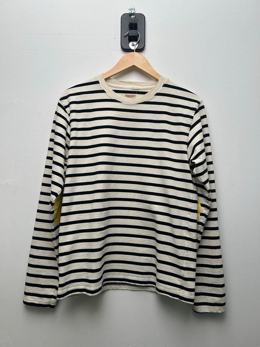 Preowned Kapital Black White Stripe Smiley Long Sleeve Size 2