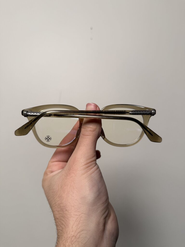 Preowned Chrome Heart Just In Grey Clear Frames