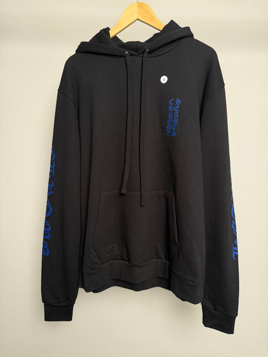 New Chrome Heart Black Blue Spell Out Logo Website Hoodie size S